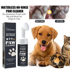 100ML Paw Cleaner Foam for Dogs and Cats - Waterless Pet Shampoo with Brush for Rinse-Free Deep Cleaning