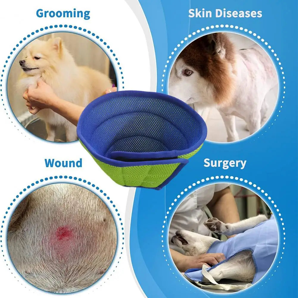 Pet Recovery Collar Adjustable Soft Dog Cone Collar Lightweight Breathable after Surgery Collar Pet Grooming Supply