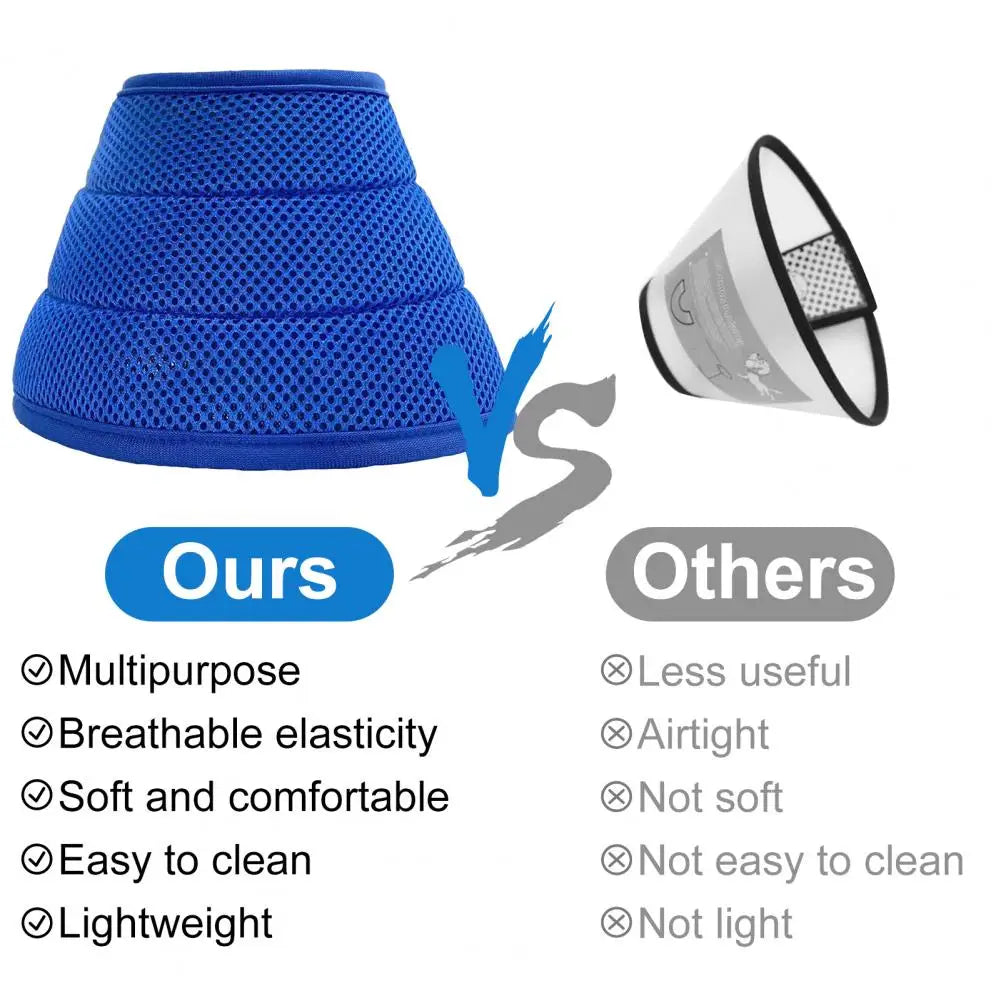 Pet Recovery Collar Adjustable Soft Dog Cone Collar Lightweight Breathable after Surgery Collar Pet Grooming Supply